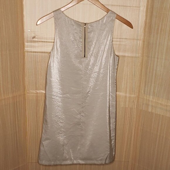 Miss Me Collection Womens Light Silver Shiny Silky Sheath Dress Medium - Picture 2 of 7